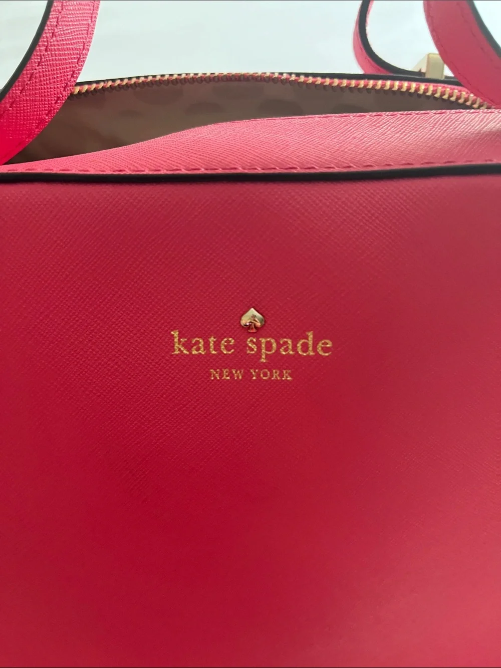 kate spade Bright Pink Saffiano Satchel with Gold Hardware
